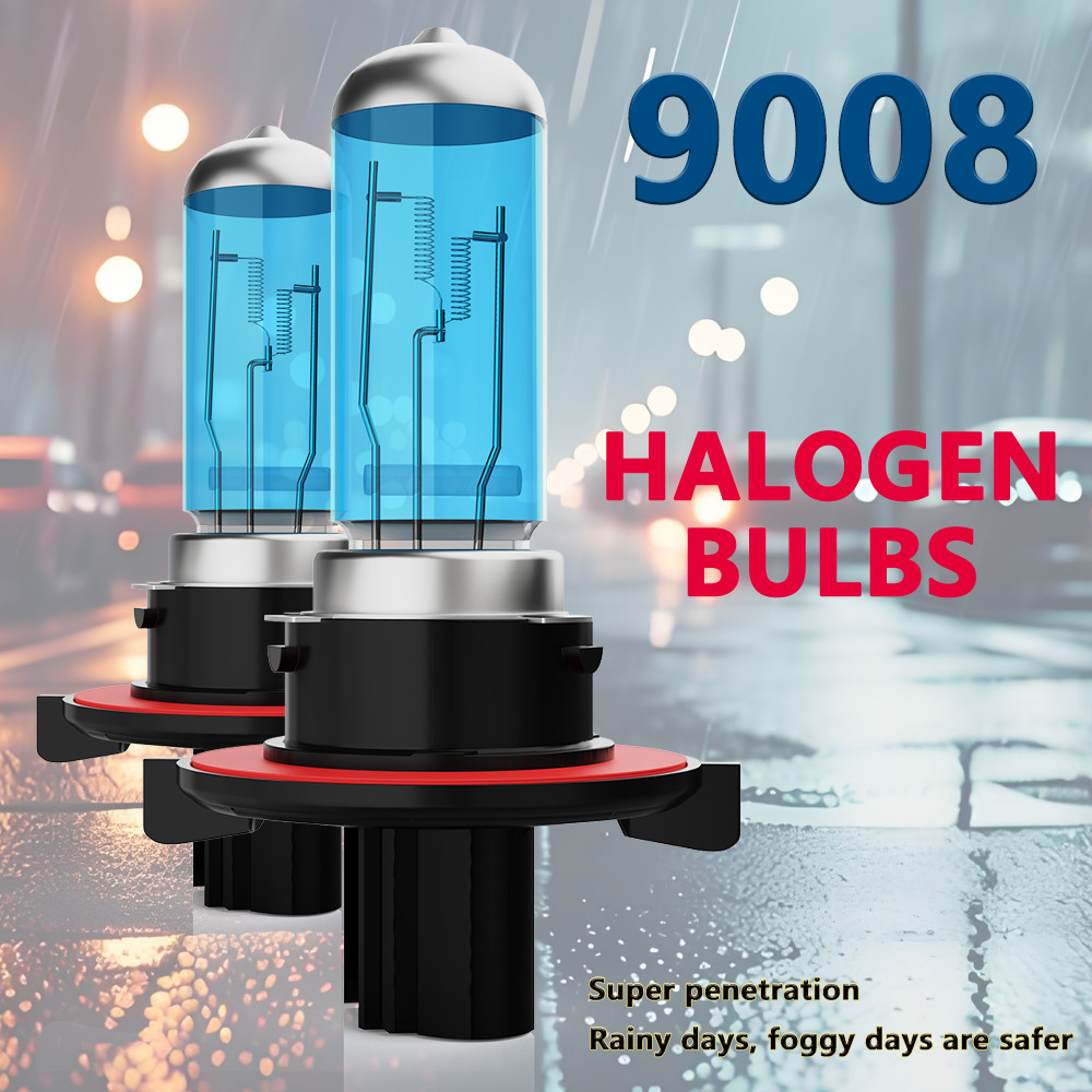 2 PCS 9008/H13 Halogen Headlight Super Bright Bulbs Kit White 6000K Hi/Lo Beam 2 PCS 9008/H13 Halogen Headlight Super Bright Bulbs Kit White 6000K Hi/Lo Beam