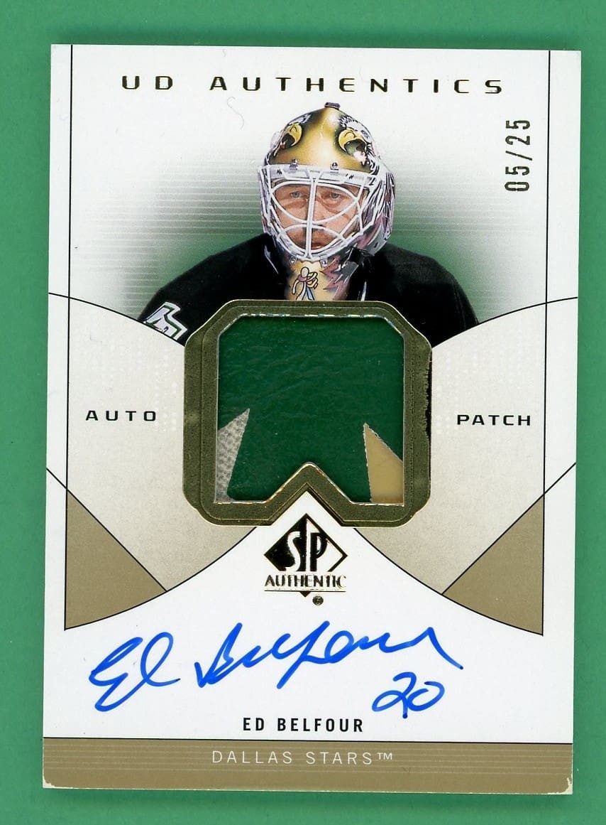 Ed Belfour 2024-25 Upper Deck Sp Authentics Game Used Pad Relic Auto /25#UDAP-EB