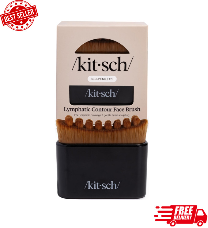 Kitsch Lymphatic Contour Face Brush - Facial Massage Brushes - Black