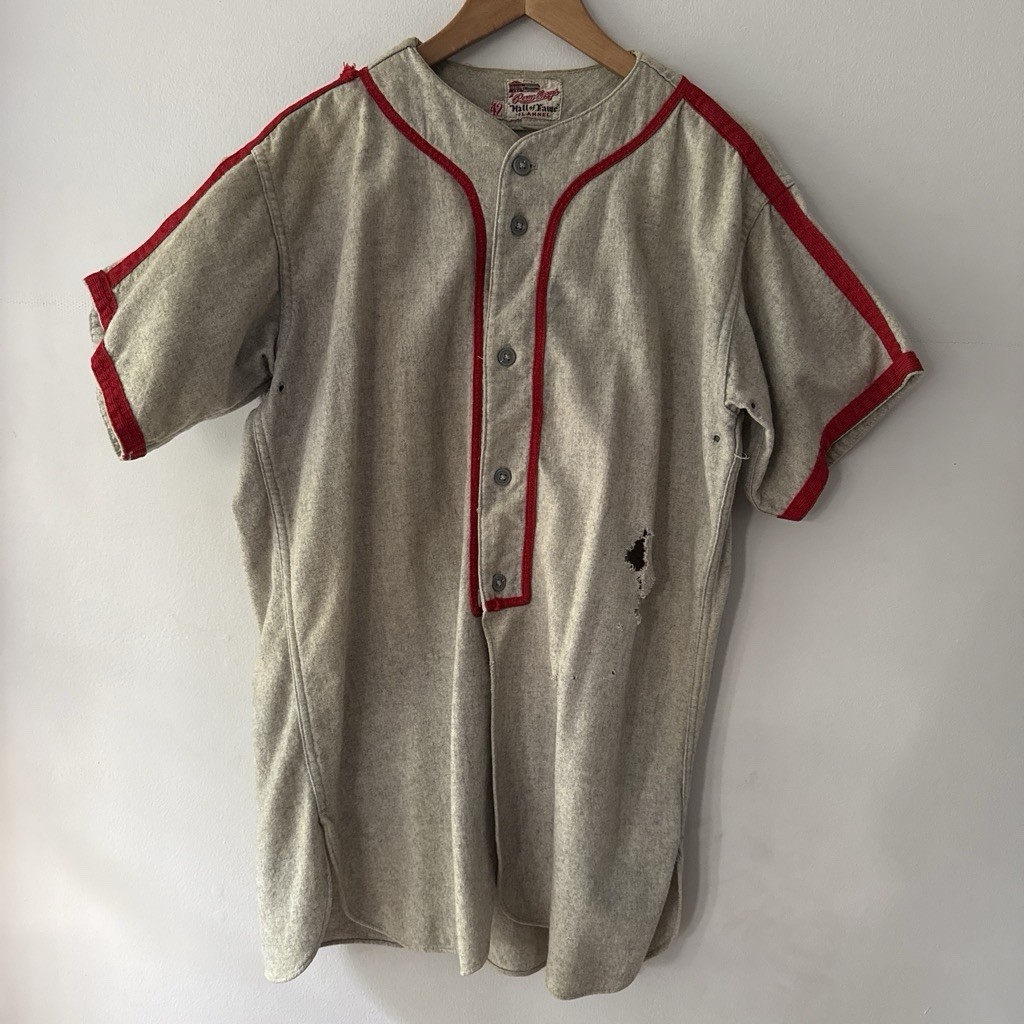 True Vintage 1950s Rawlings Baseball Jersey Sporting #7 Wool Blend Size 42