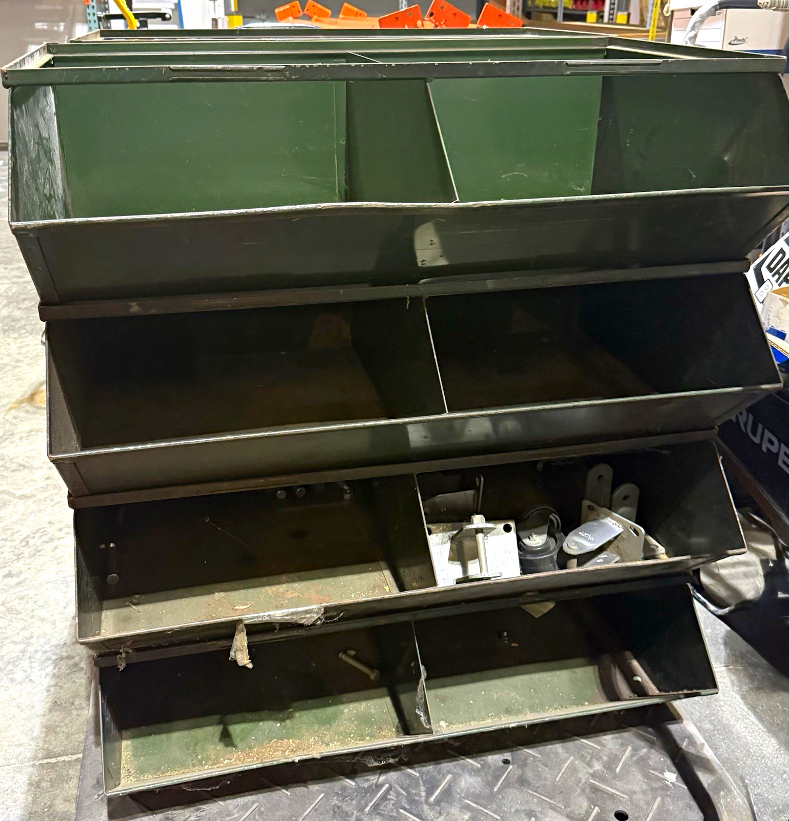 Vintage Industrial Stackbin Metal Sectional Stacking Bins Vintage Industrial Stackbin Metal Sectional Stacking Bins