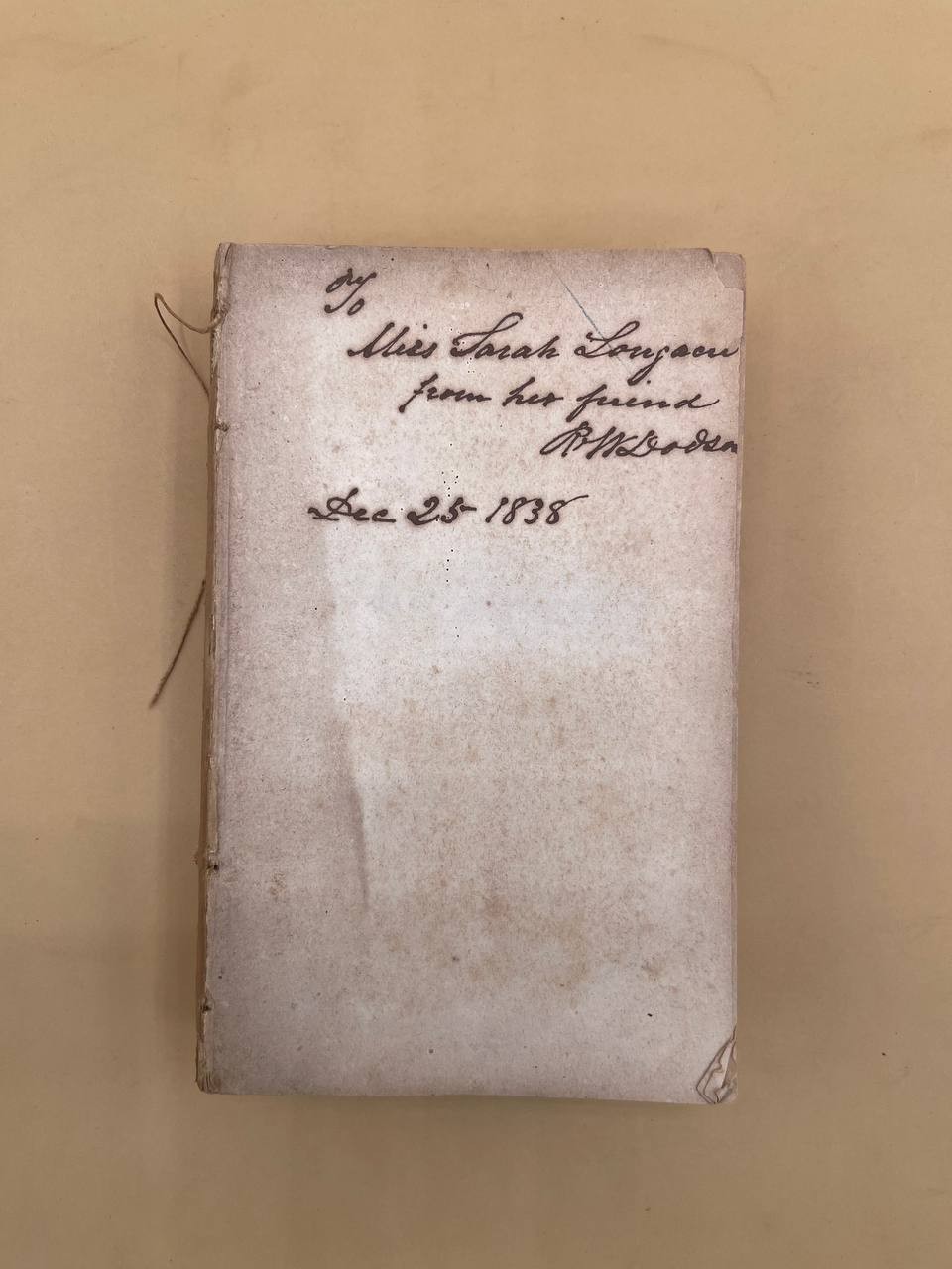 Antique Religious Pamphlet 1838 Inscribed 19th Century Book - SR31