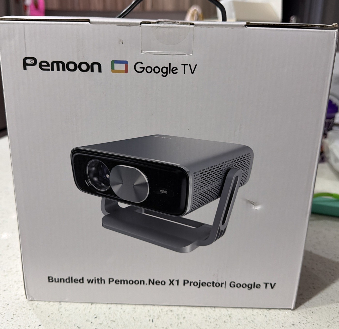 Brand new unopened Pemoon Neo X1 Google TV Desktop Projector 1920x1080 LCD White