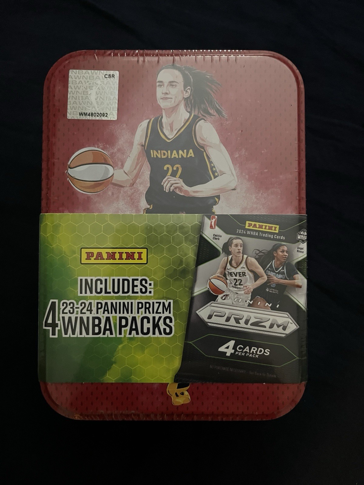 2023-2024 Panini Prizm WNBA Caitlin Clark Sealed Red Tin /Black Jersey RC Year