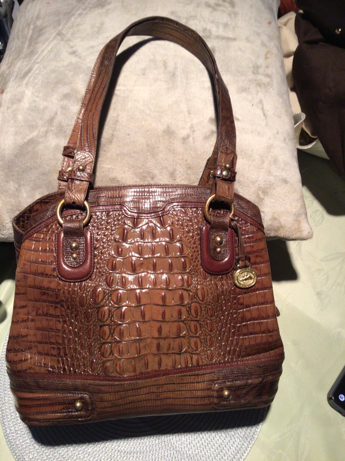 Brahmin Large Satchel - Pecan Melbourne Brahmin Large Satchel - Pecan Melbourne