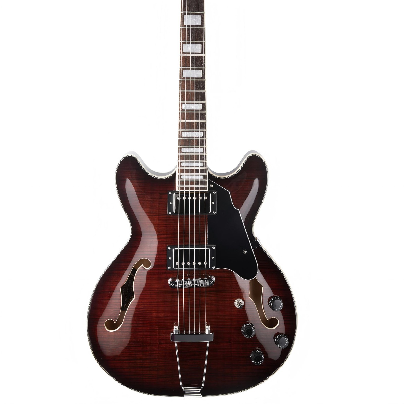 Grote Jazz 335 Semi-Hollow Electric Guitar, 6-string, Maple Neck (Brown)