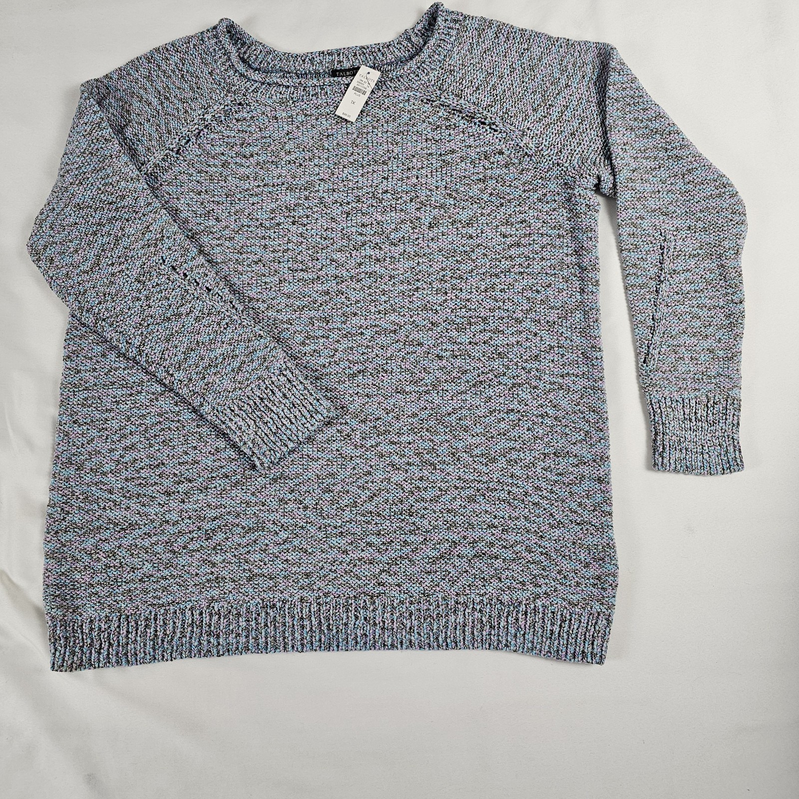 NEW Talbots Women Loose Knit Sweater Purple Blue Copper size 1X NEW Talbots Women Loose Knit Sweater Purple Blue Copper size 1X