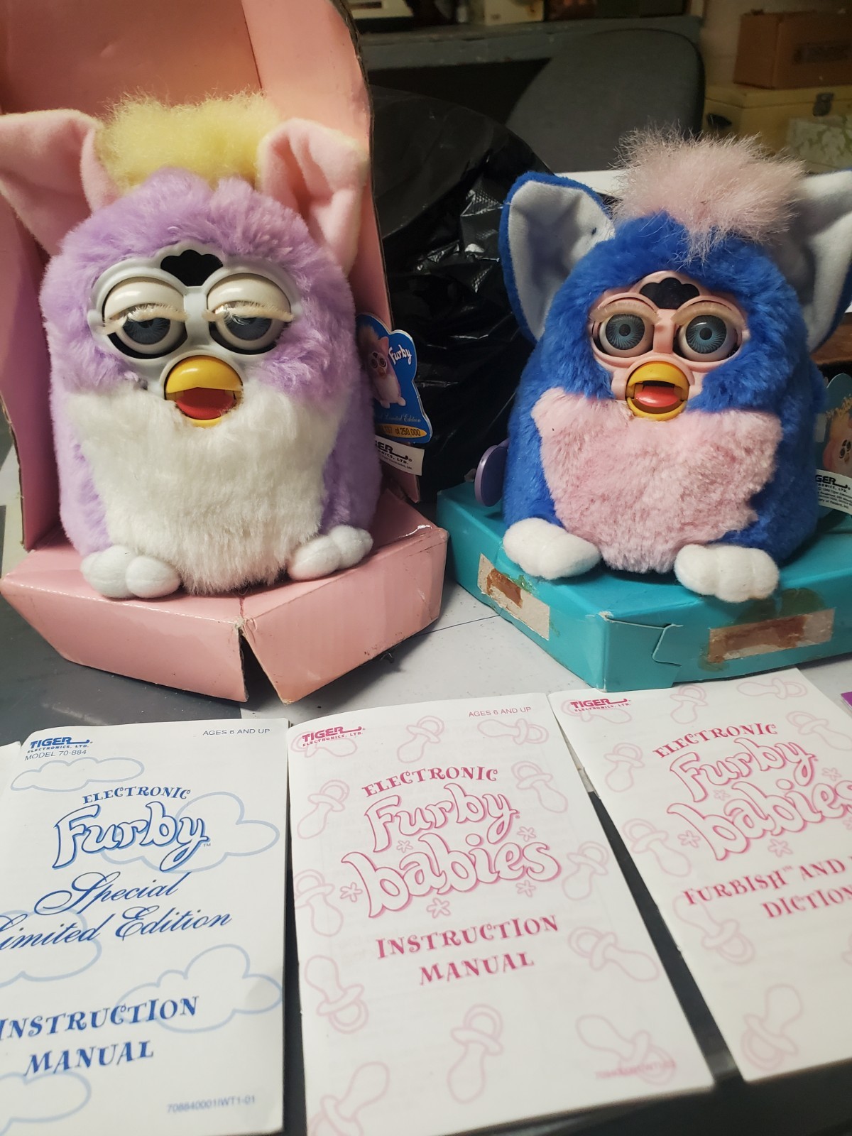 Furby Babies, Pink and Blue, Purp & White New With Tags. Model 70-940 & 70-884 Furby Babies, Pink and Blue, Purp & White New With Tags. Model 70-940 & 70-884