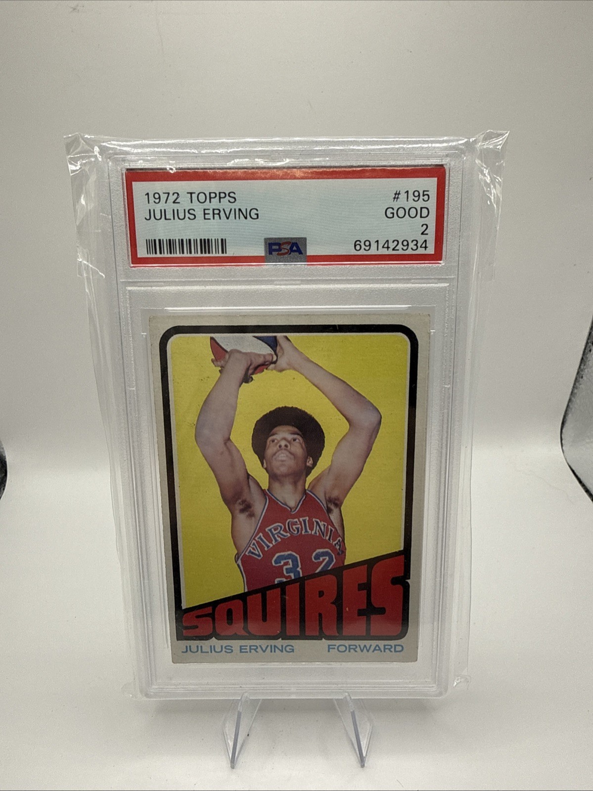 1972-73 Topps Julius Erving Dr J Rookie #195 PSA 2 Good Virginia Squires HOF RC 1972-73 Topps Julius Erving Dr J Rookie #195 PSA 2 Good Virginia Squires HOF RC