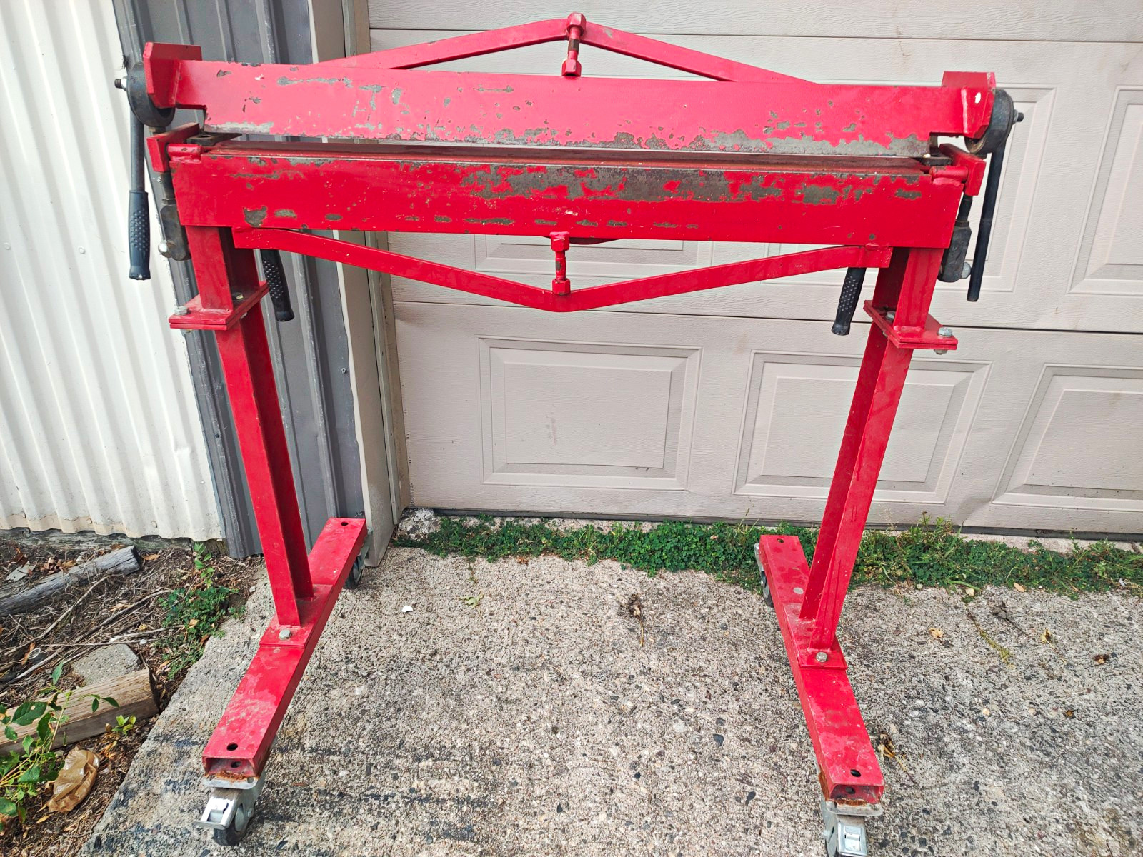 Red Manual Sheet Metal Bending Brake/Metal Bender on Stand with Casters