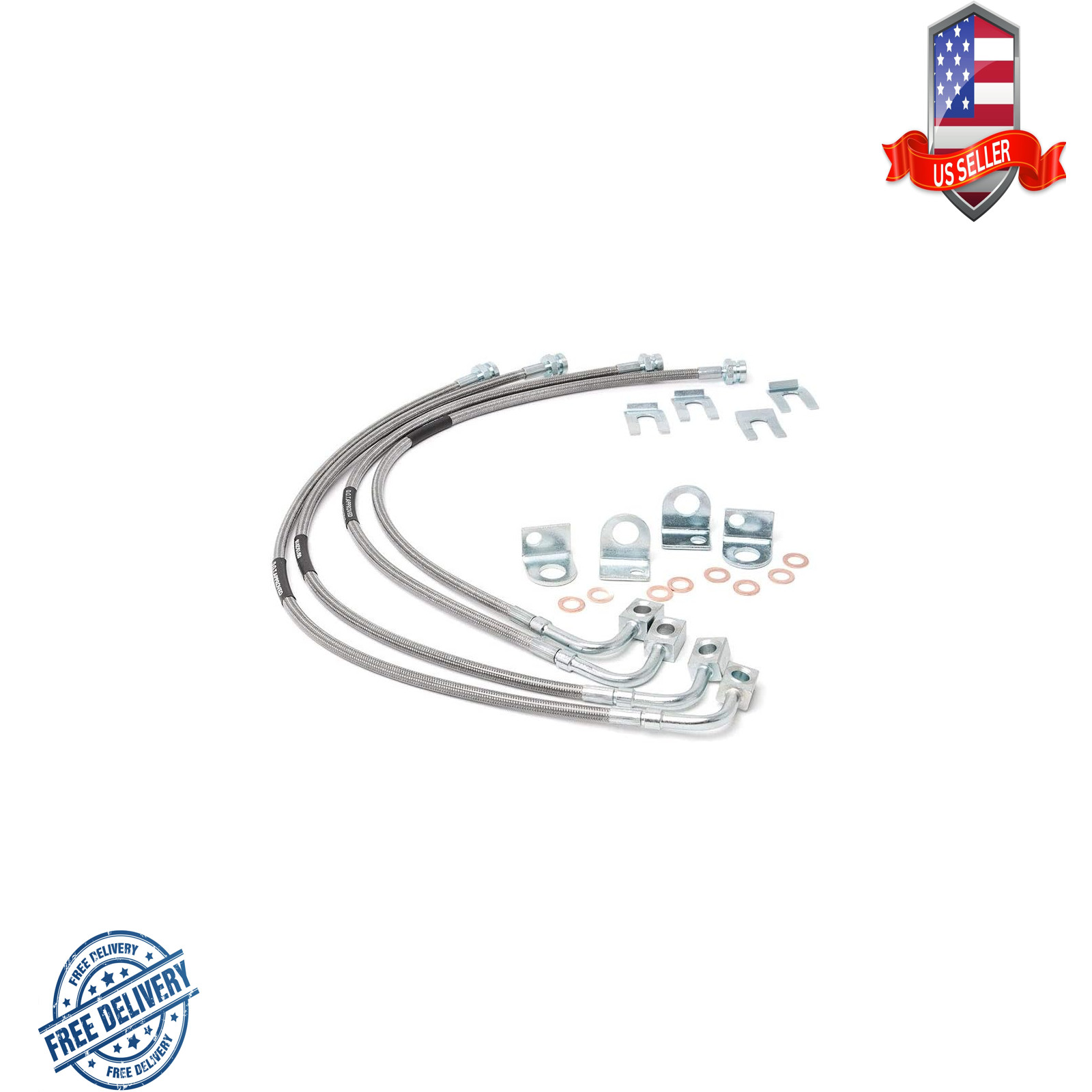 Stainless Steel Brake Lines for Jeep Wrangler JK 4-6 Inch Lift 24 Inch Front