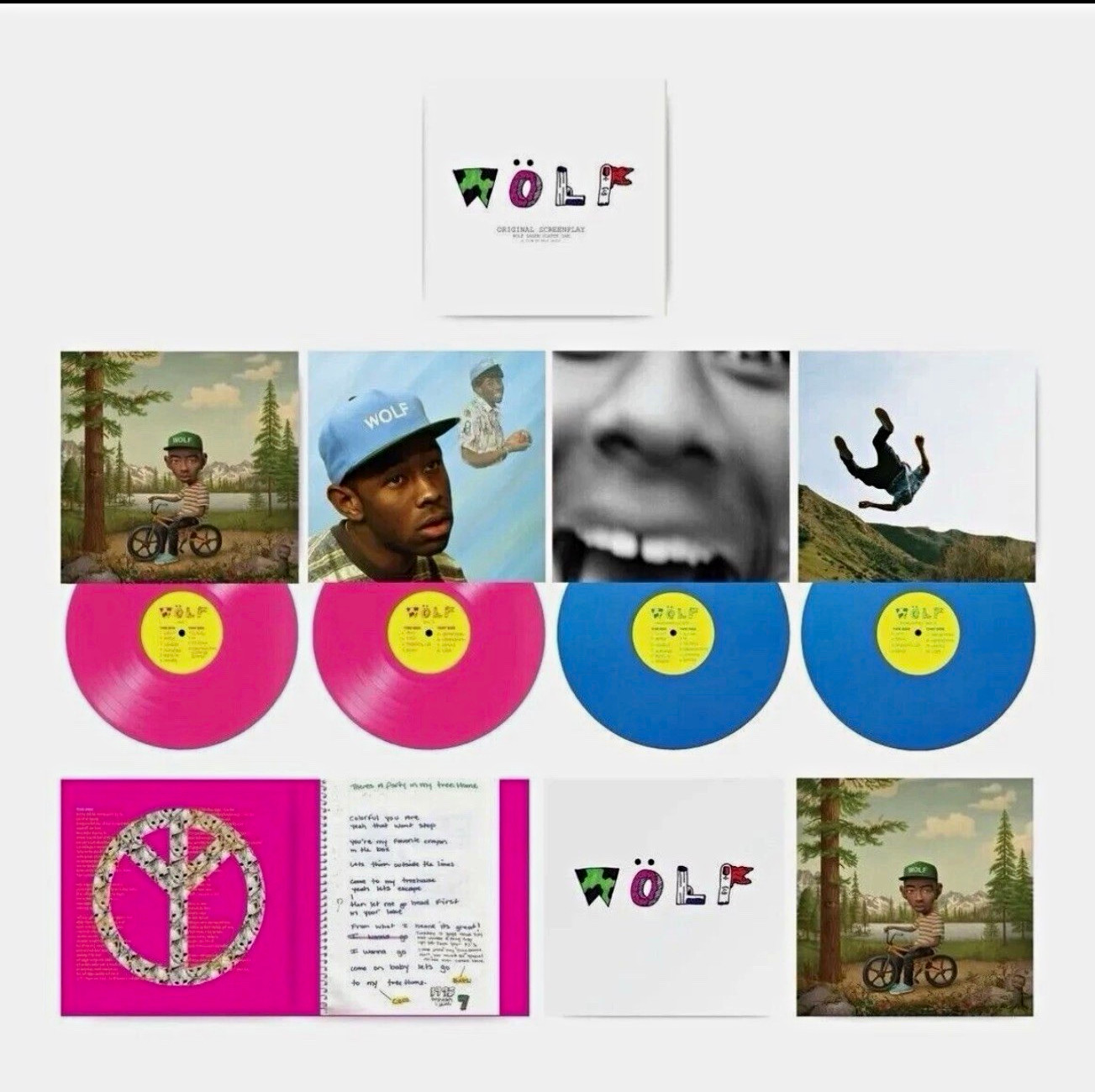 Tyler, The Creator Wolf Boxset w/Original Screenplay Pink & Blue Vinyl LP Record