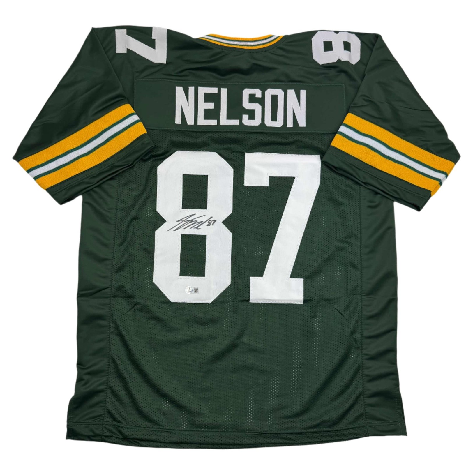 Autographed/Signed JORDY NELSON Green Bay Green Jersey Beckett BAS COA Autographed/Signed JORDY NELSON Green Bay Green Jersey Beckett BAS COA