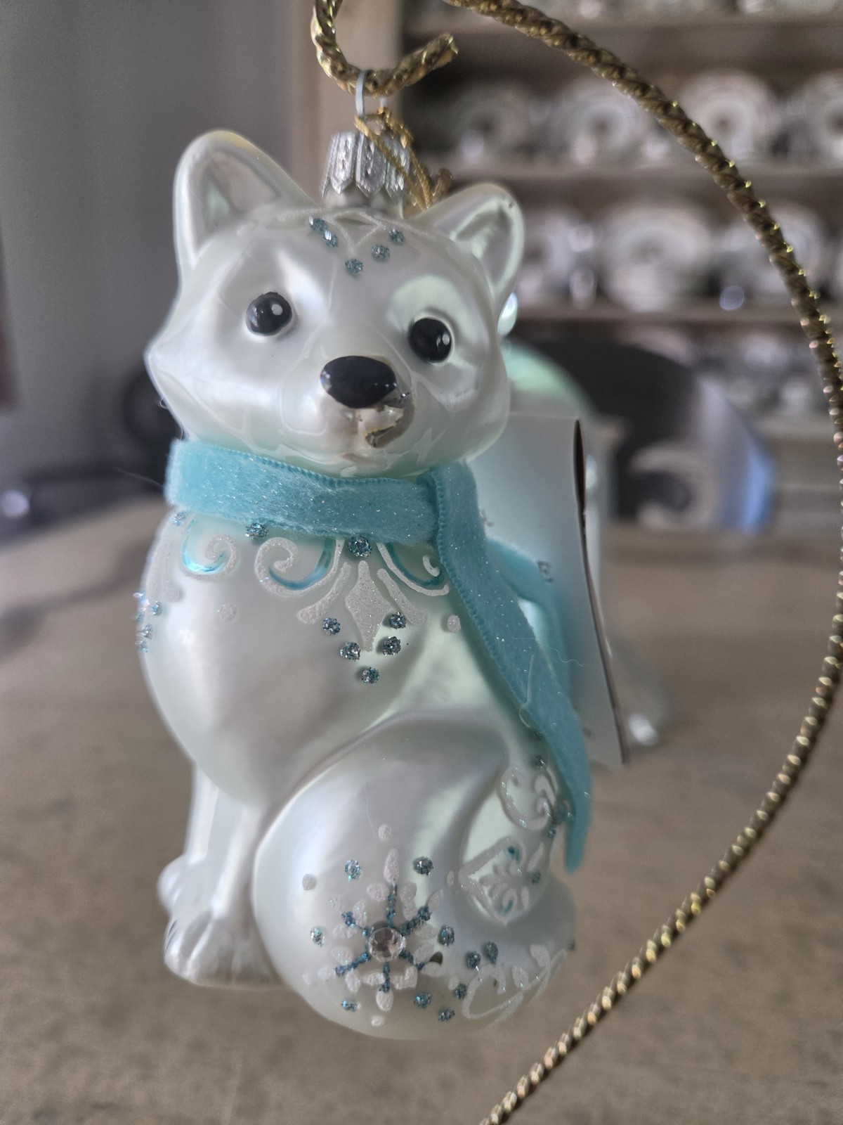 Hallmark Ornament Heritage Collection Winter Fox Samoyed Spitz Dog Jeweled Rare