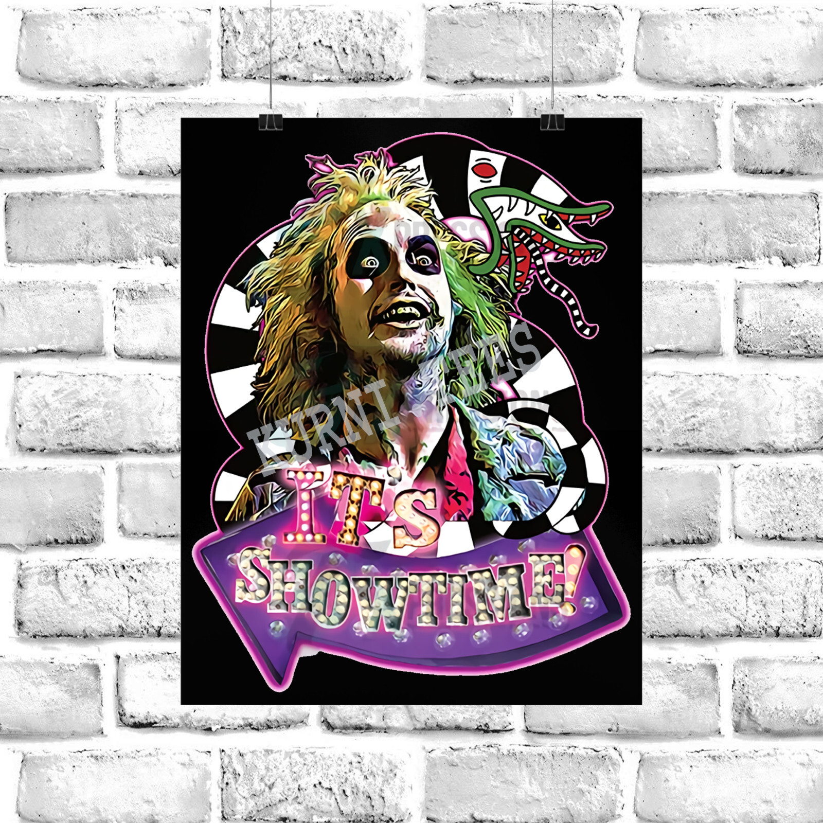 Beetlejuice It\'s Showtime Movie Black Poster Size 16\ Beetlejuice It\'s Showtime Movie Black Poster Size 16\