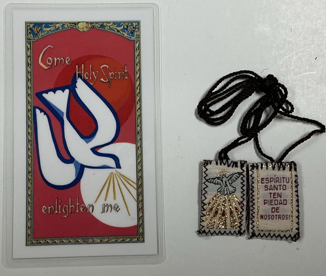 Scapular Of The Holy Spirt With Card In English Prayers, Protection In Brown Scapular Of The Holy Spirt With Card In English Prayers, Protection In Brown