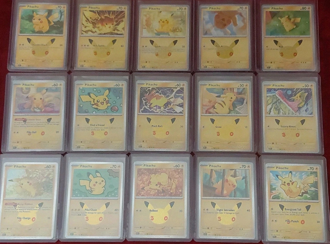 30th Anniversary Pikachu Complete Set Pokemon Ready Inhand to ship
