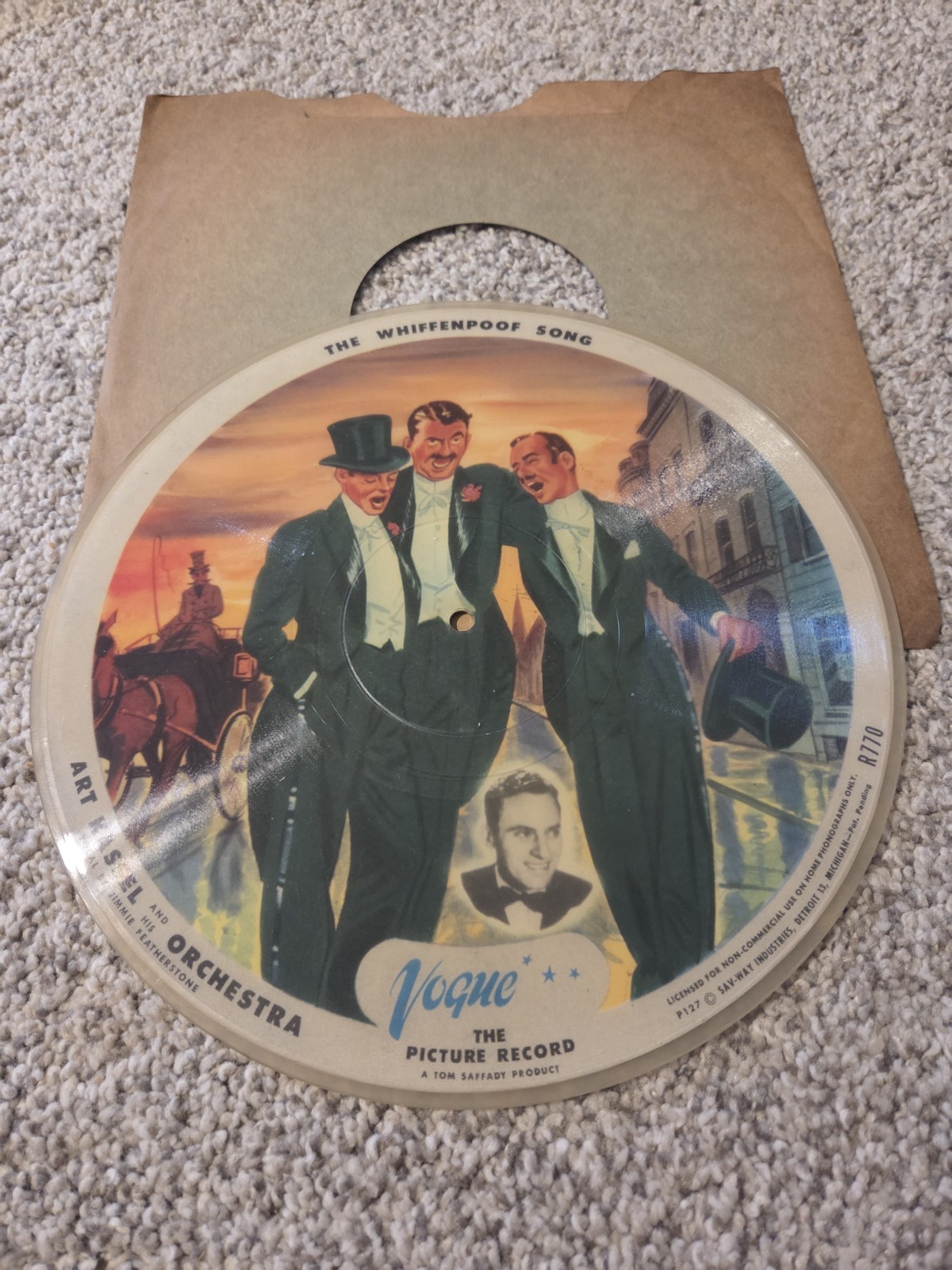 Art Kassel & Orchestra Vogue Picture Disc R770 The Whiffenpoof Song Art Kassel & Orchestra Vogue Picture Disc R770 The Whiffenpoof Song