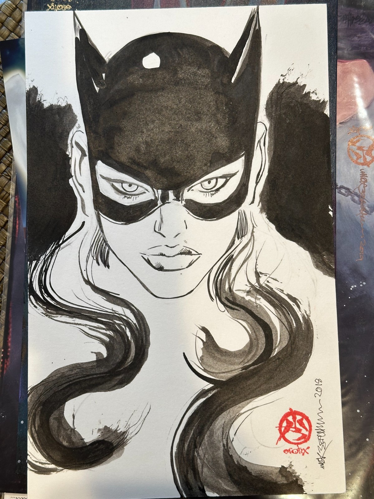 Mark Beachum Batgirl Original Ink Wash -- Stunning