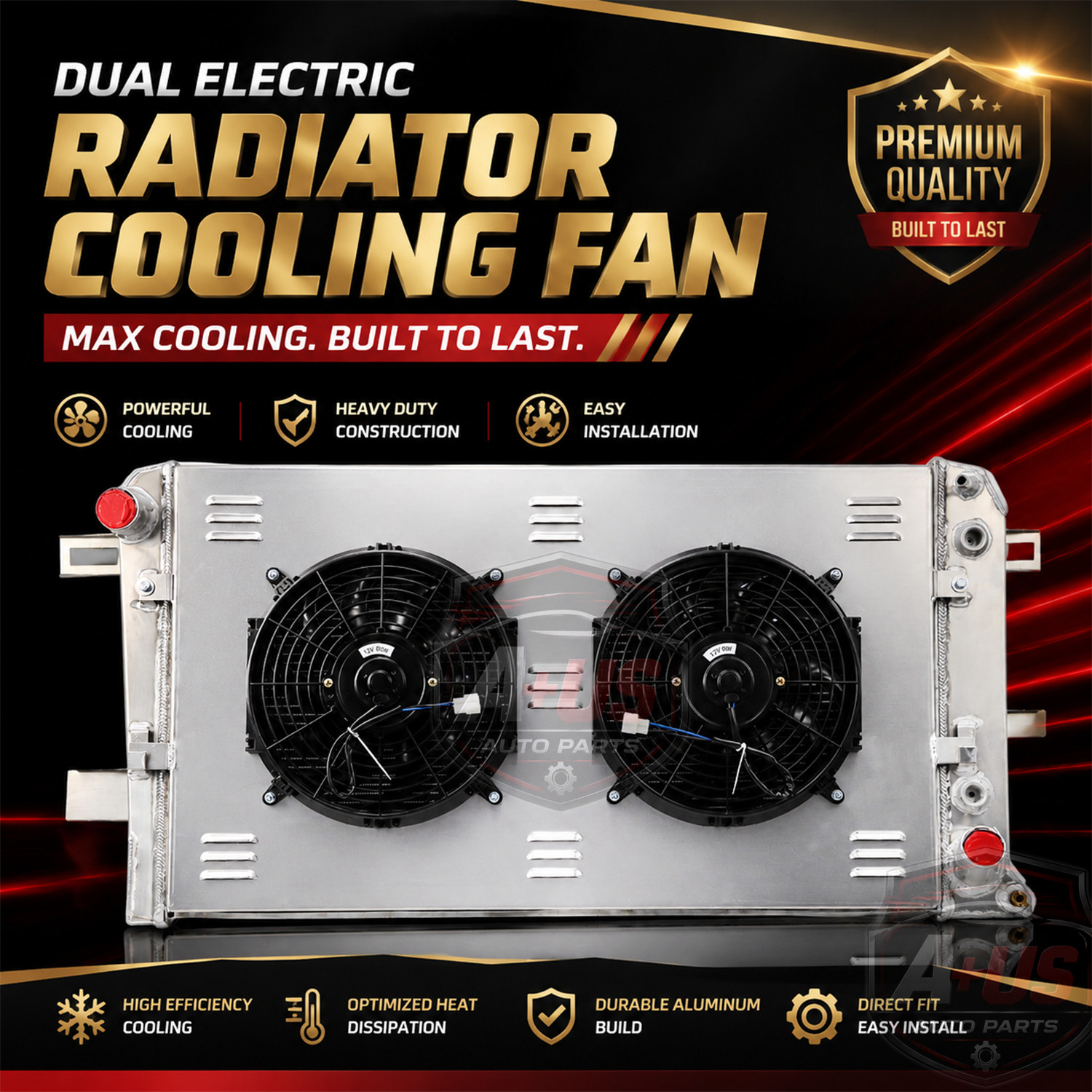 3 Row Radiator Shroud Fan Fit 01-05 Chevy Silverado GMC Sierra 2500 3500 HD 6.6L