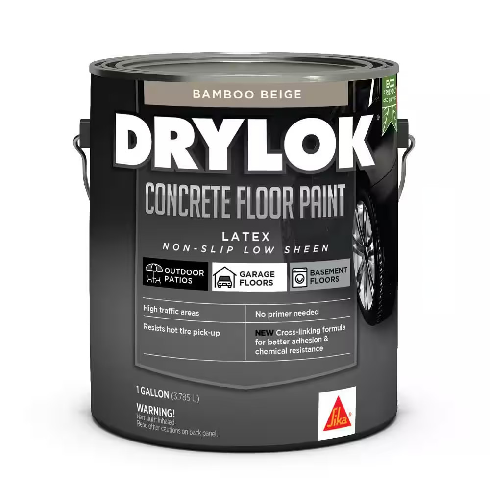 1 Gal. Bamboo Beige Low Sheen Latex Interior/Exterior Concrete Floor Paint