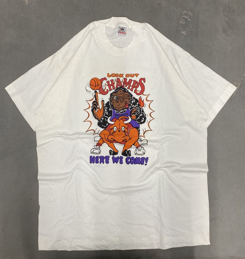 Vintage Phoenix Suns Humor Bulls Shirt 90s Single Stitch XL 1993 Look Out Champs Vintage Phoenix Suns Humor Bulls Shirt 90s Single Stitch XL 1993 Look Out Champs