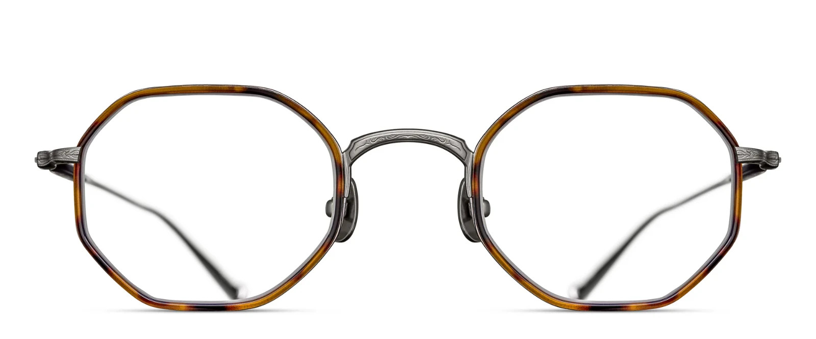 New Matsuda M3086-I AS-TOT Hexagonal Silver-Tortoise 45 mm Eyeglasses Frame