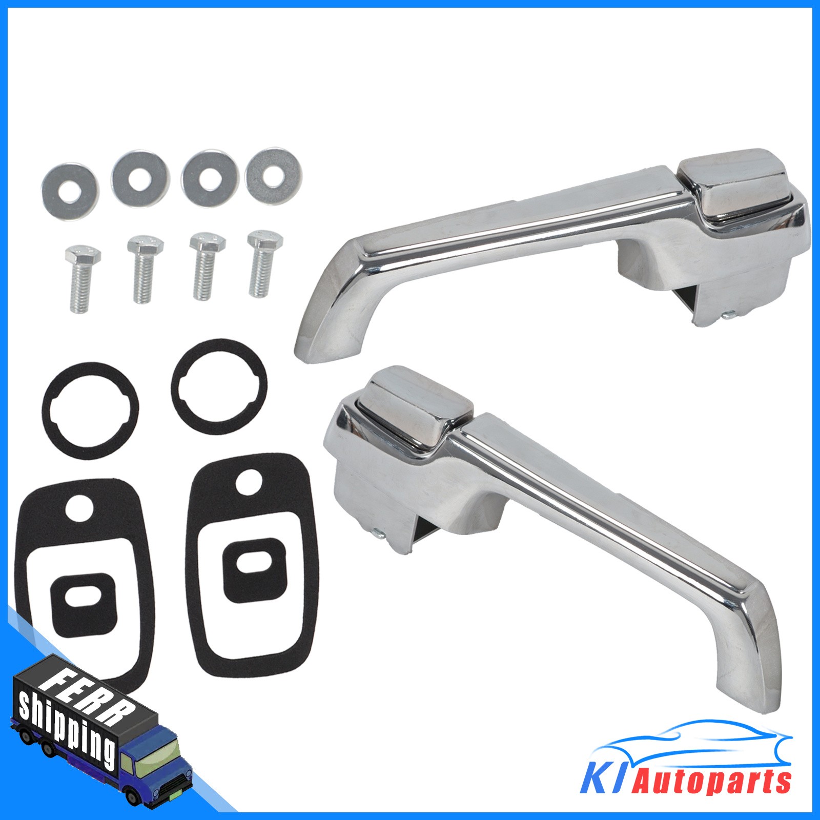 Chrome Pair Outside Door Handles For 1967-1972 Chevy C/K 10 20 30, GMC C/K 15 25