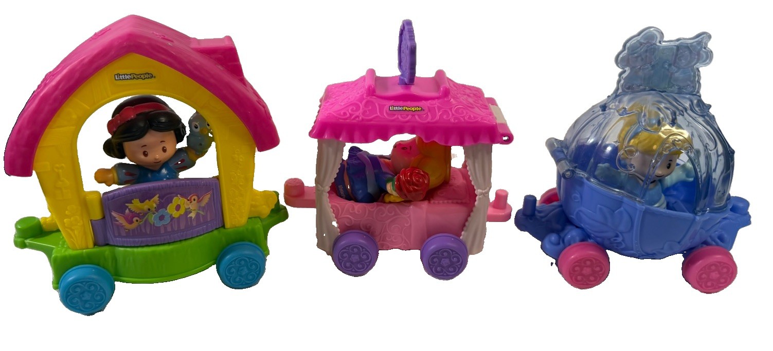 Fisher-Price Little People Disney Princess Parade Train Floats Lot of 3