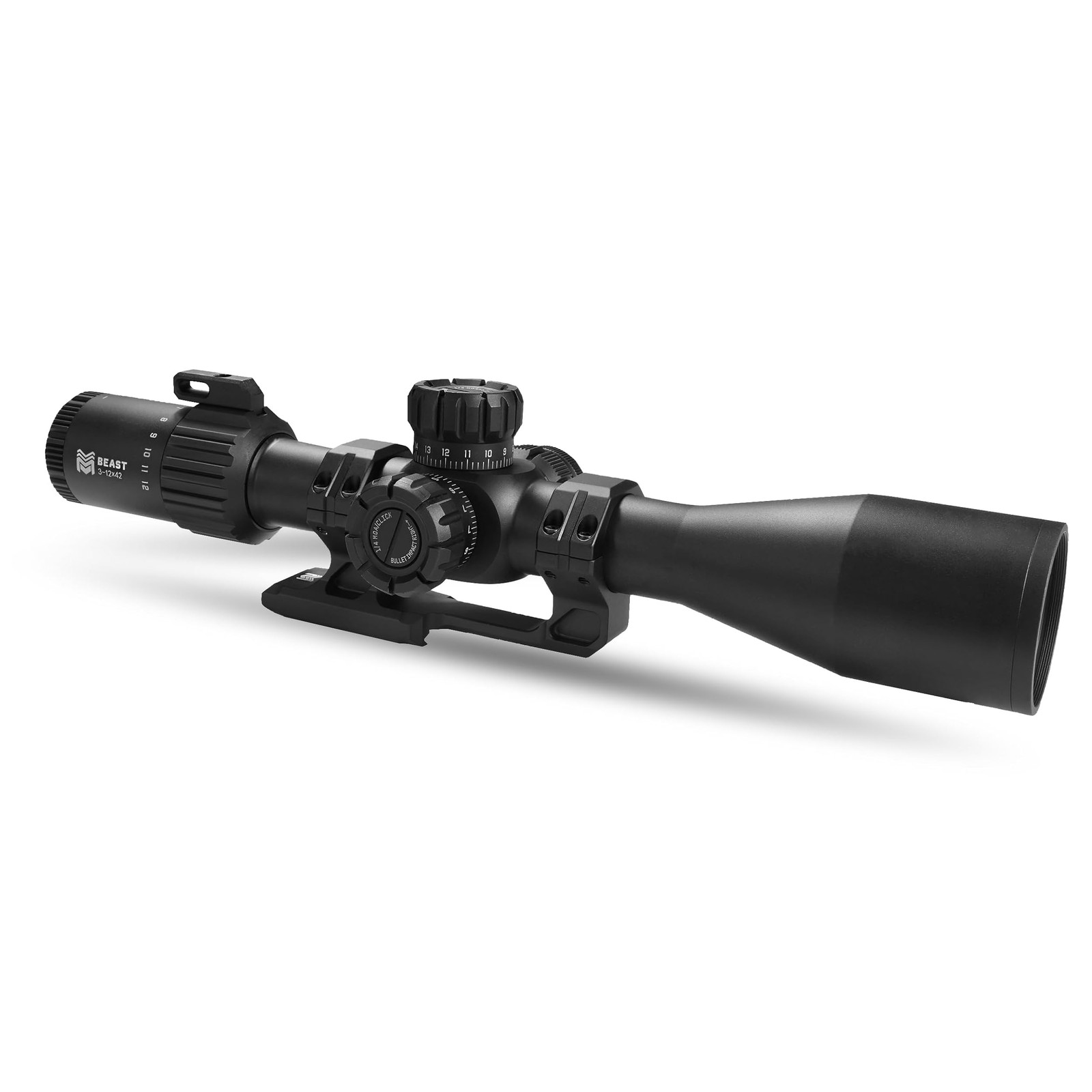 Monstrum Beast HD 3-12x44 Rifle Scope with Side Focus and Offset Scope Mount | F