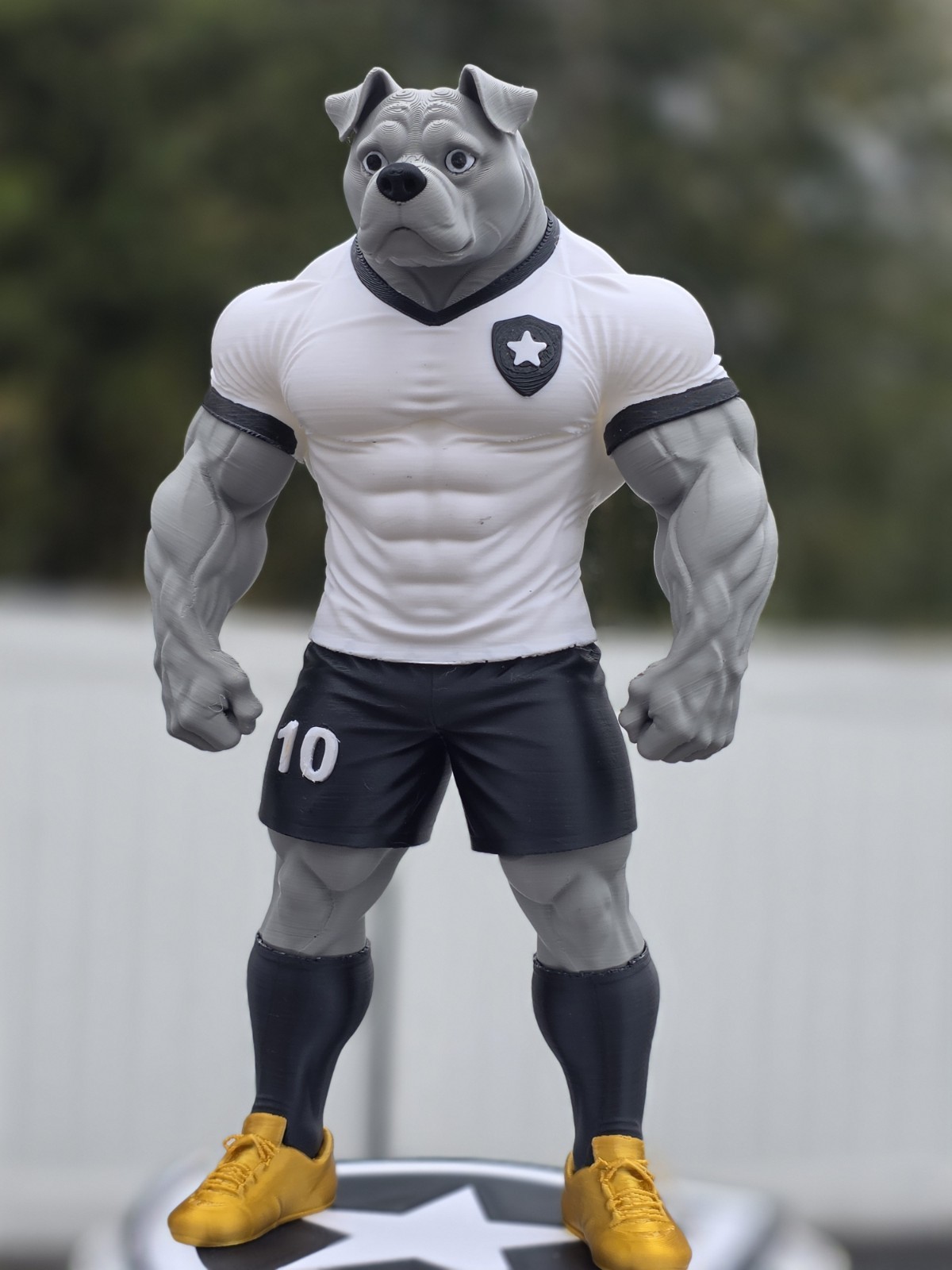 Botafogo Bulldog Mascot 3D Printed Figure - Soccer Fan Art Collectible Statue 10