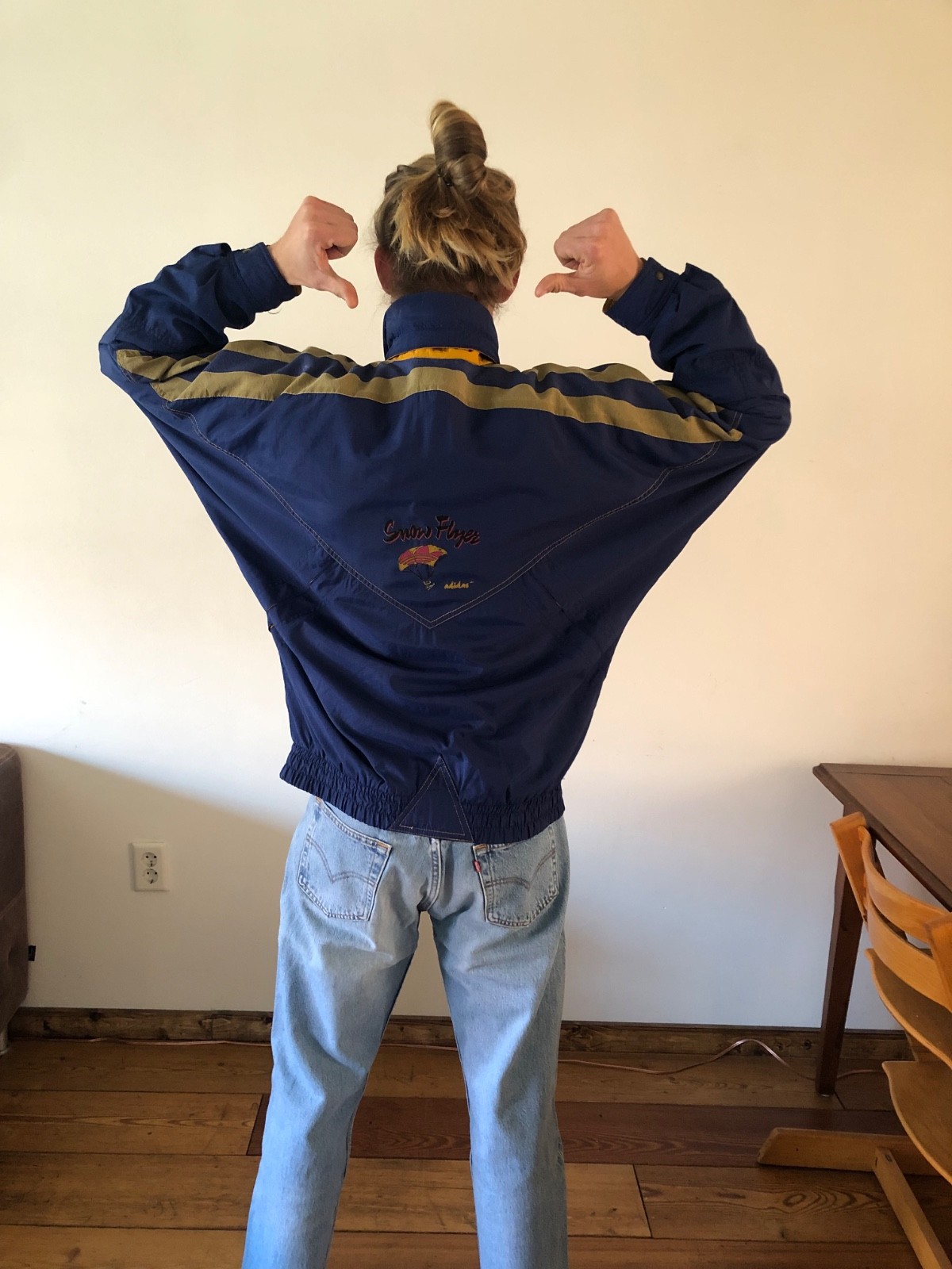 Vintage Adidas Ski Jacket Snow Flyer 80s West Germany Trefoil Paraglider Rare S