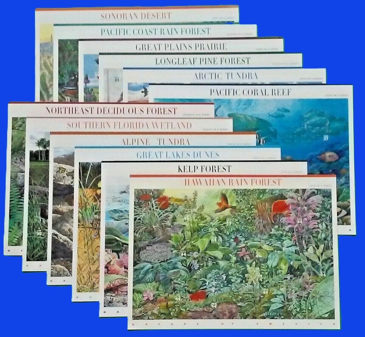 Complete Set of 12 MNH NATURE OF AMERICA Sheets US Stamps USA Sc 3293 - 4474