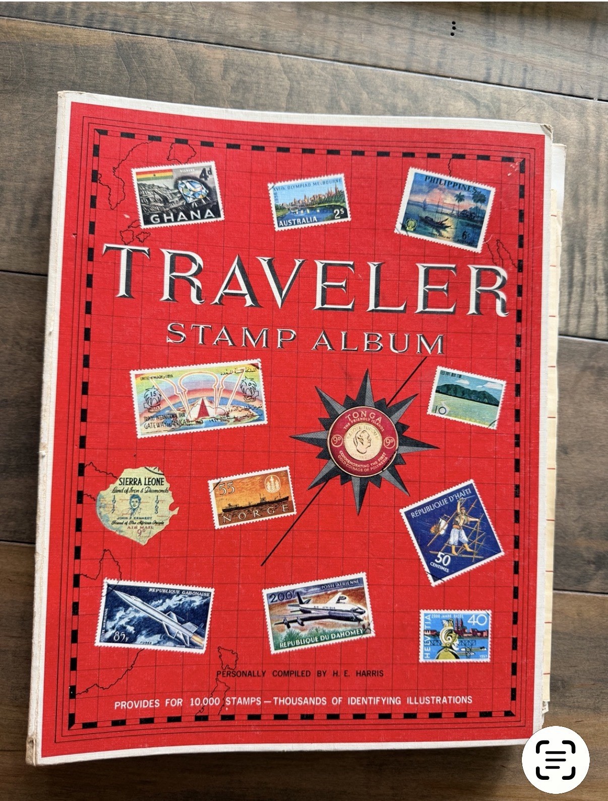 Vintage Worldwide Stamp Album Collection 1940s-1970s Used Stamps Many Countries
