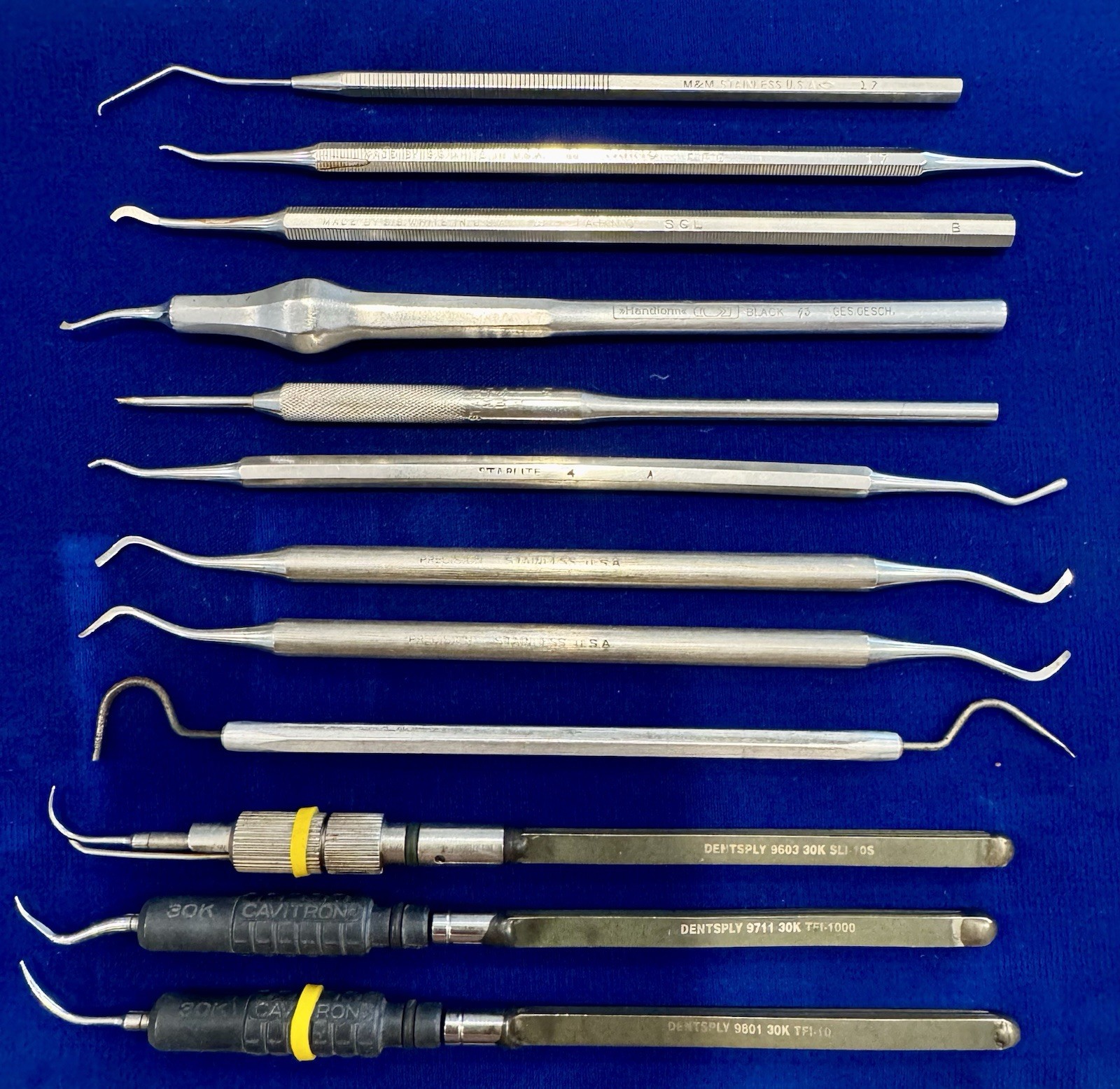 Vintage Dental Instrument Lot Dentsply Cavitron M&M SS White Precision 12 Pc Vintage Dental Instrument Lot Dentsply Cavitron M&M SS White Precision 12 Pc