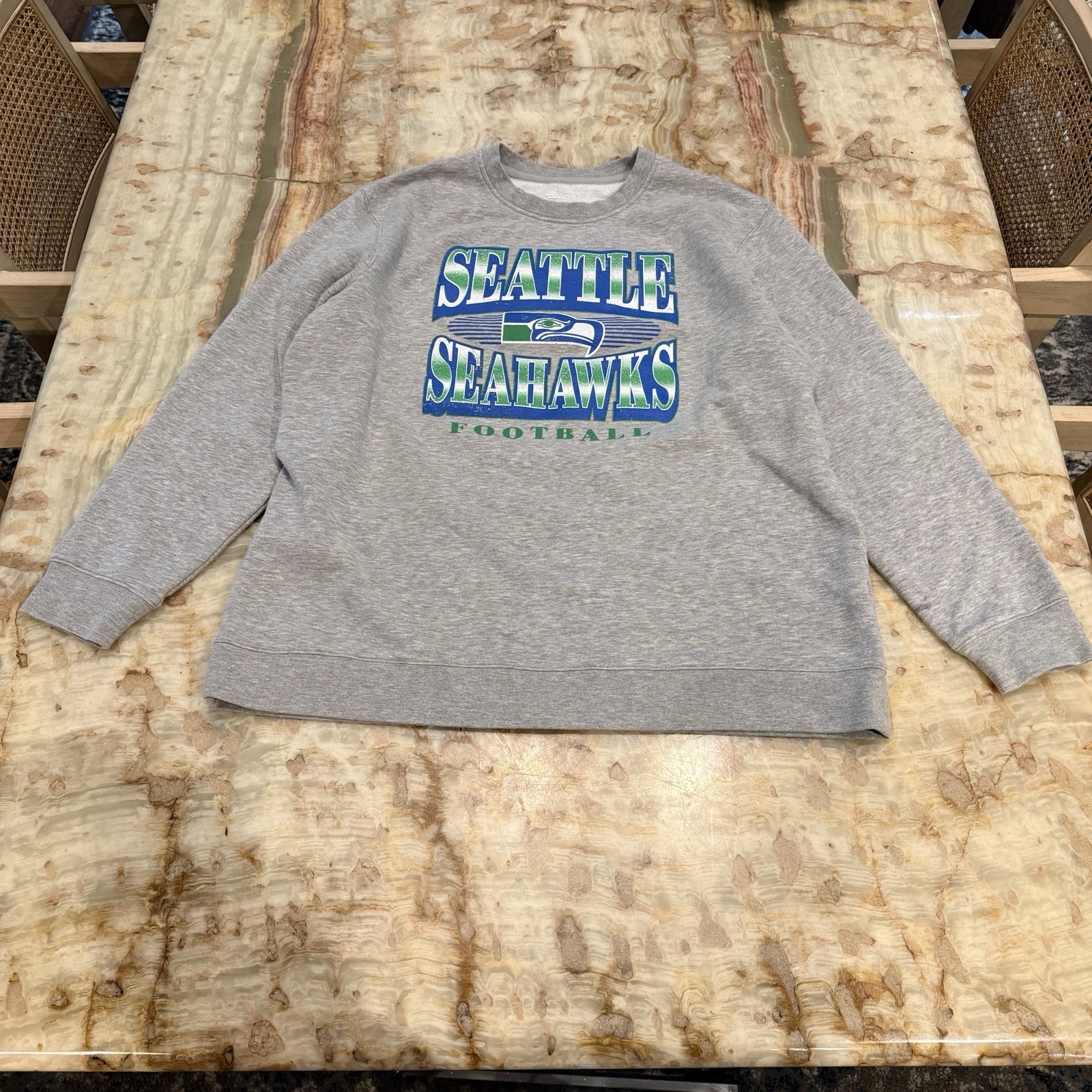 Fanatics Seattle Seahawks Football Crewneck Sweatshirt Gray Men’s 3XL