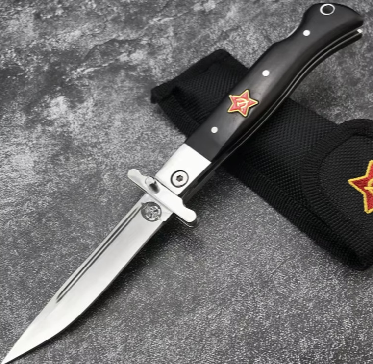 Russian Finka Manual Folding Knife Functional Collectable-handle color is Brown Russian Finka Manual Folding Knife Functional Collectable-handle color is Brown