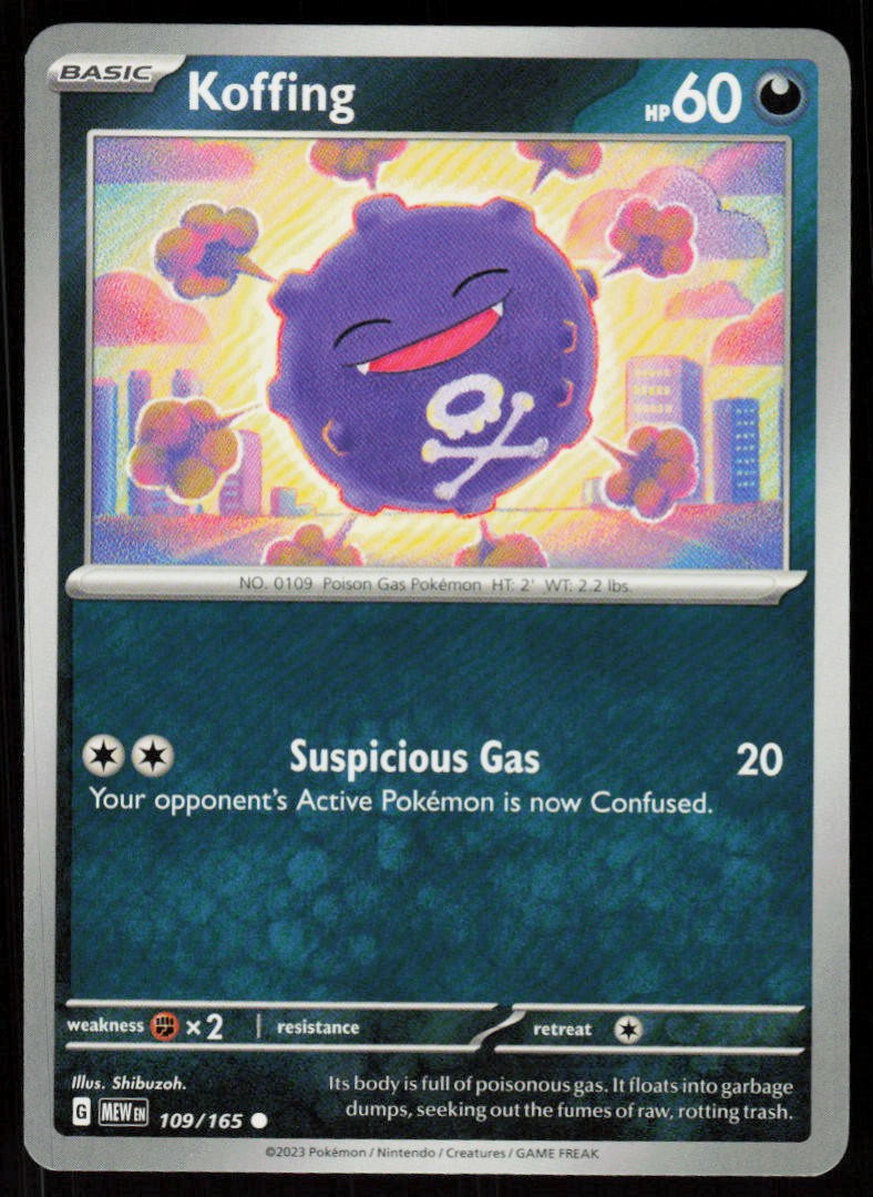 Koffing 109/165 Common 151 Pokemon Near Mint