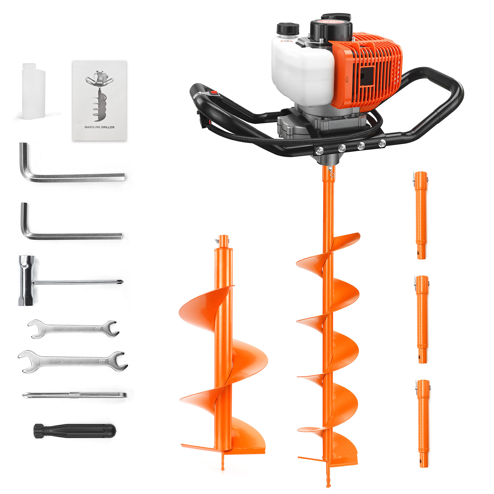 Post Hole Digger 63cc Gas Powered Earth Digger with 6