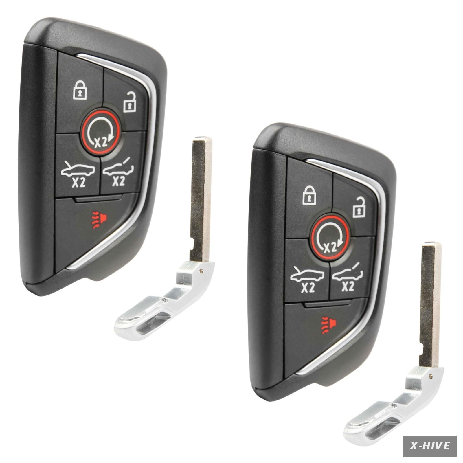 2X Key Fob Remote Replacement 6-Button Smart for 2020-2022 Corvette.