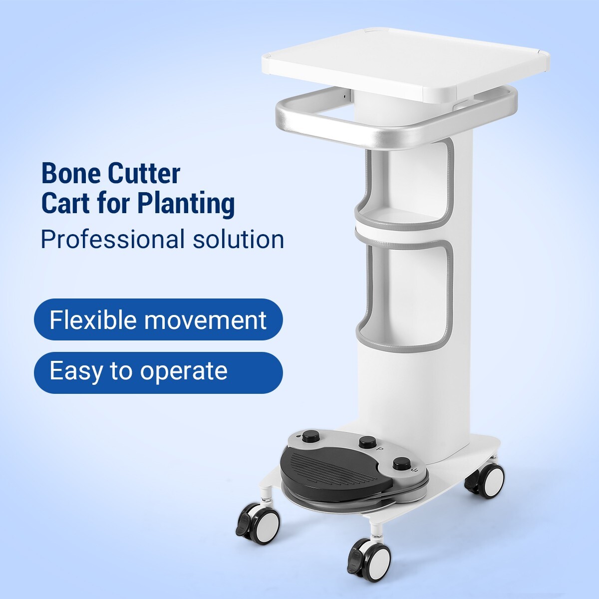 Dental Multi-Function Trolley Cart Compact 360° LOCKABLE WHEELS built-in plug