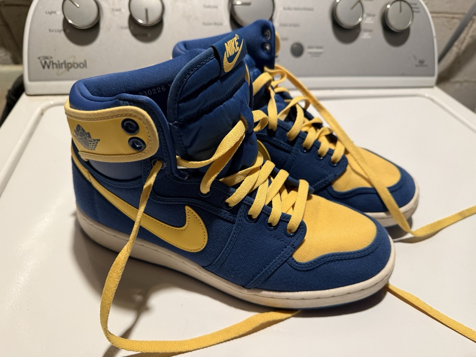 Jordan One AJKO Yellow and Blue Hightop Canvas Nike
