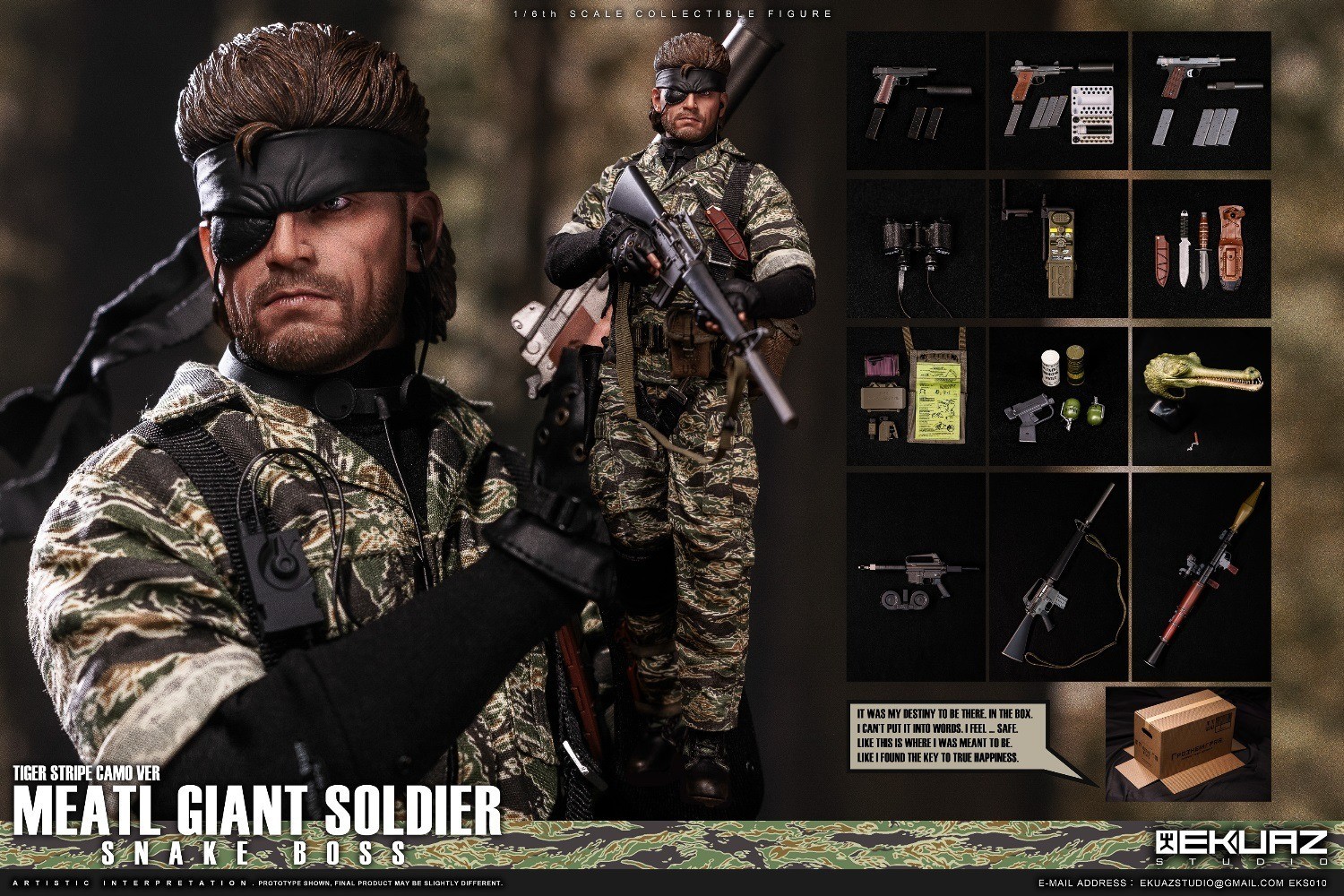 1/6 Metal Gear Solid Naked Snake Tiger Camo Figure U.S Ekuaz Studio Toys Eater 1/6 Metal Gear Solid Naked Snake Tiger Camo Figure U.S Ekuaz Studio Toys Eater