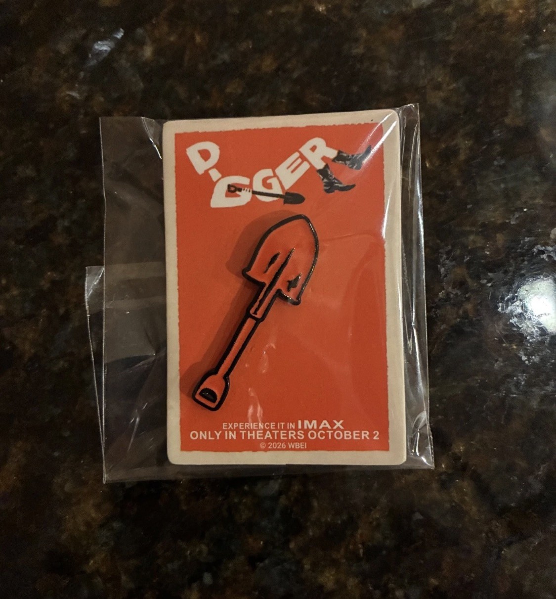 Digger Movie (2026) Shovel Promo Pin RARE Tom Cruise Regal IMAX
