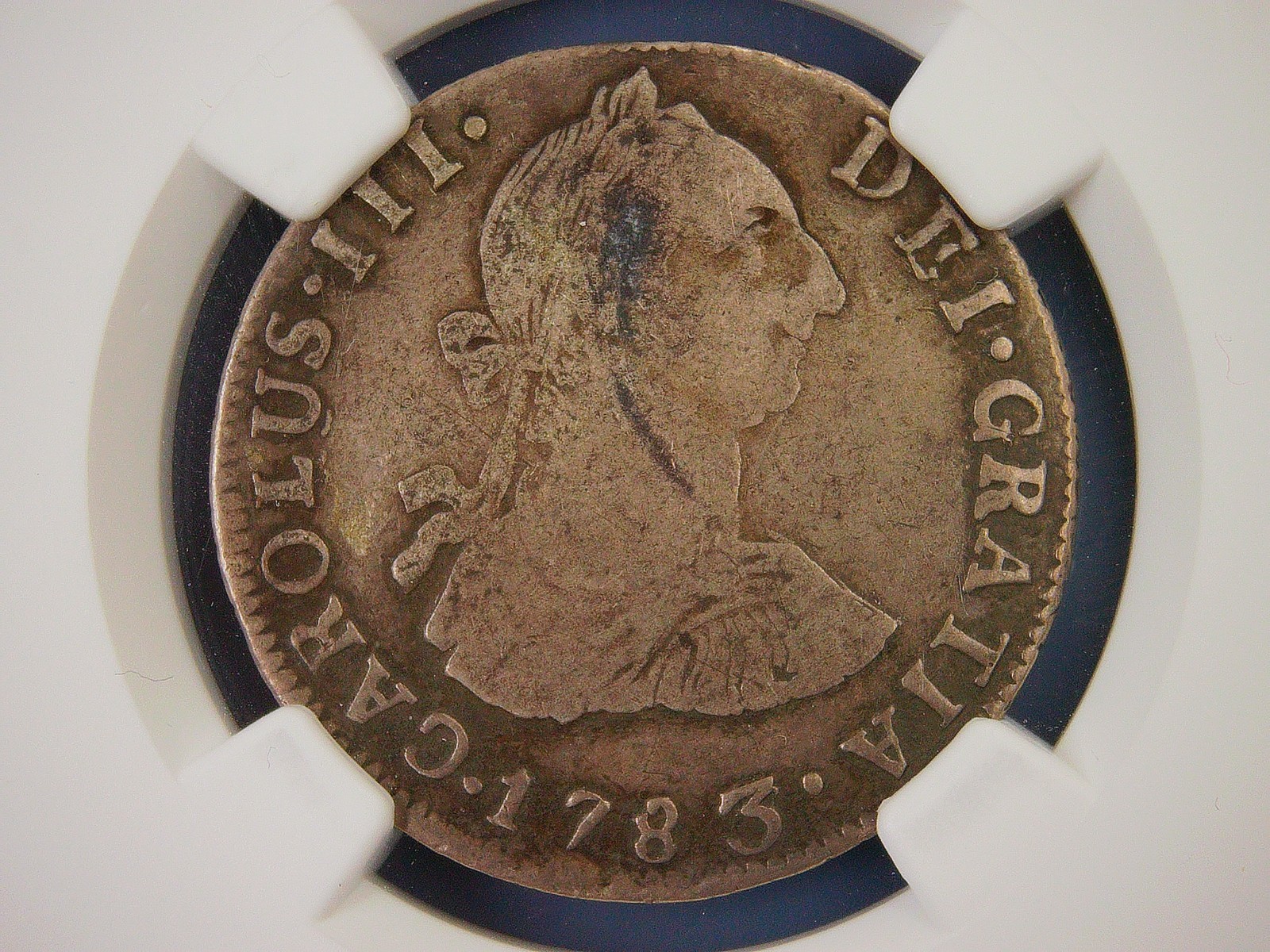 1783 PTS 2 Reales Spain Bolivia Carolus Charles III NGC Graded VF20 Silver 2R 1783 PTS 2 Reales Spain Bolivia Carolus Charles III NGC Graded VF20 Silver 2R