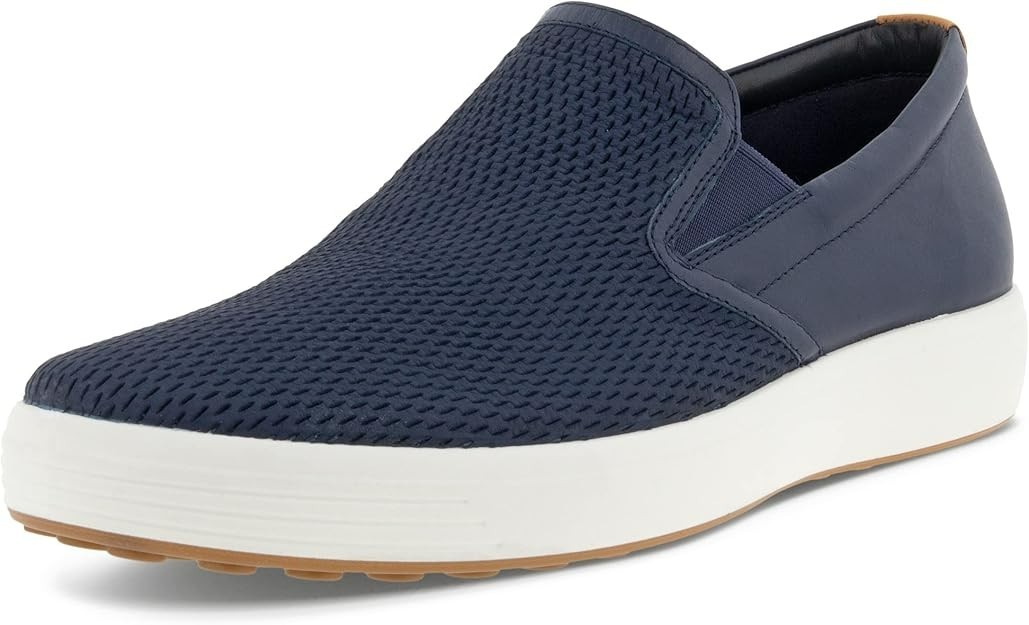 ECCO Men\'s Soft 7 Woven Slip on 2.0 Sneaker Loafer, 11-11.5 M US, Marine/Lion