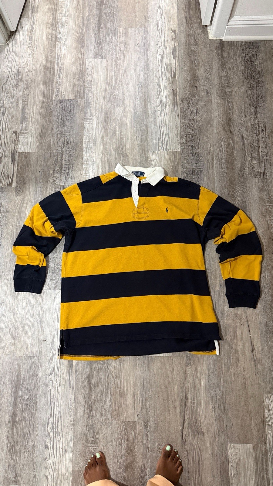 Vintage 90s Polo Ralph Lauren Striped Longsleeve Rugby Y2K XL