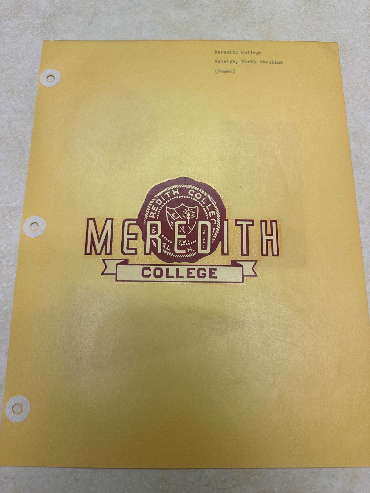 Vintage Meredith College Decal Vintage Meredith College Decal