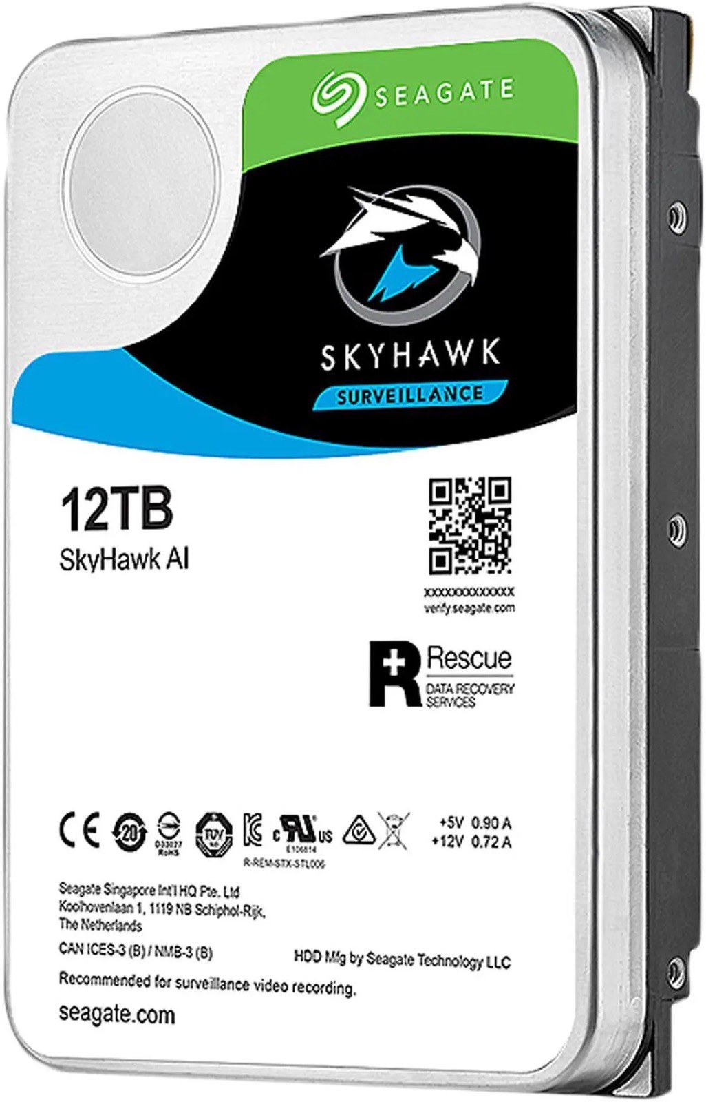Seagate SkyHawk AI ST12000VE0008 12TB 7200RPM SATA 6.0GB/s 256MB 3.5