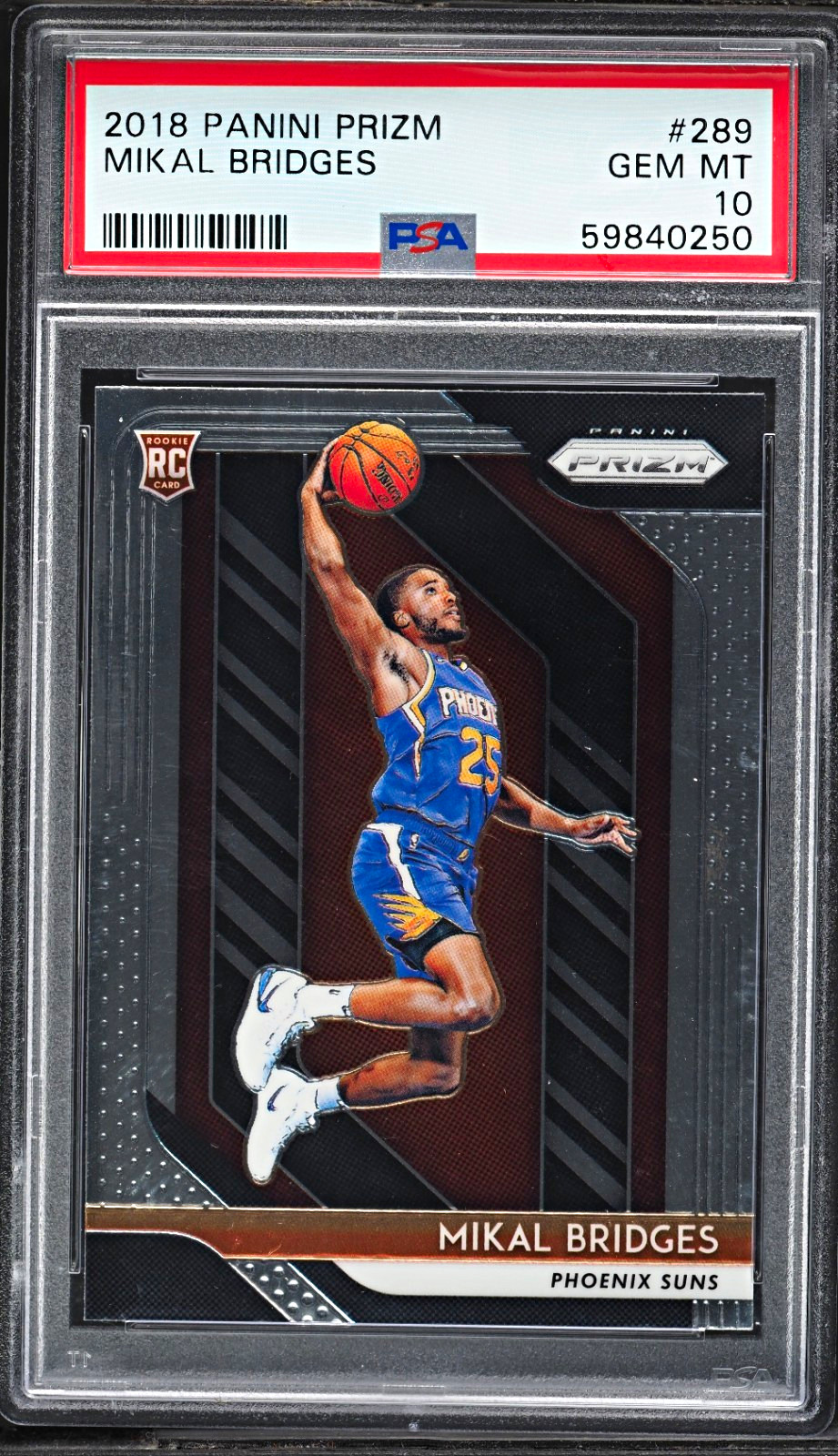 Panini Prizm 2018-19 Mikal Bridges Rookie #289 Phoenix Suns PSA 10 Panini Prizm 2018-19 Mikal Bridges Rookie #289 Phoenix Suns PSA 10